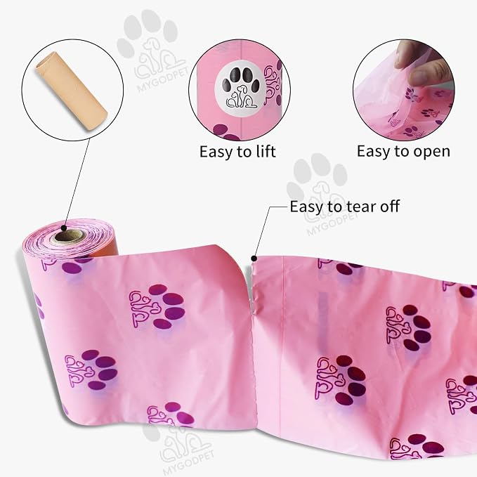 Dog Poop Bags Rolls 300 Count Biodegradable Poop Bags Refills for Dog and Cat Lavender Scented Waste Bag Leak Proof Doggie Poop Bag Doggy Trash Bag Purple - Image 5