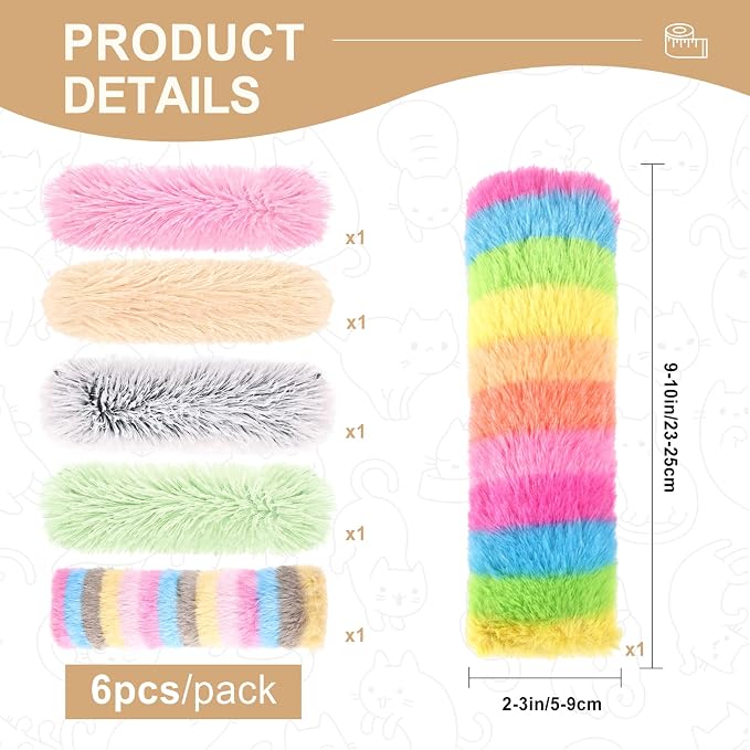 Cat Toys Pillows 6Pcs Catnip Kicker Toys for Cats Promotes Kitty Exercise - Image 2
