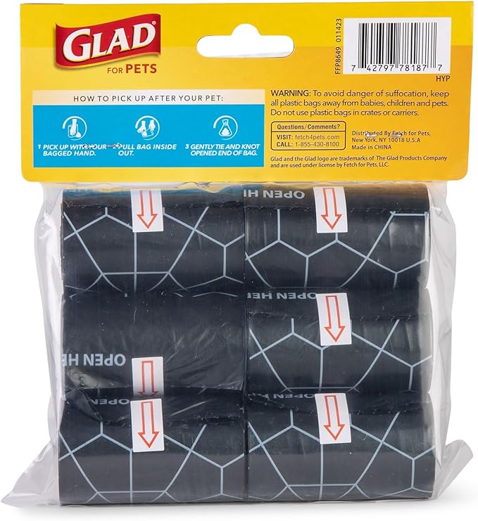 Glad for Pets Extra Large Scented Dog Poop Bags, Fresh Scent, 90 Count | Heavy-duty, tear-resistant bags with easy-tie handles for walking, camping, and travel - Image 3