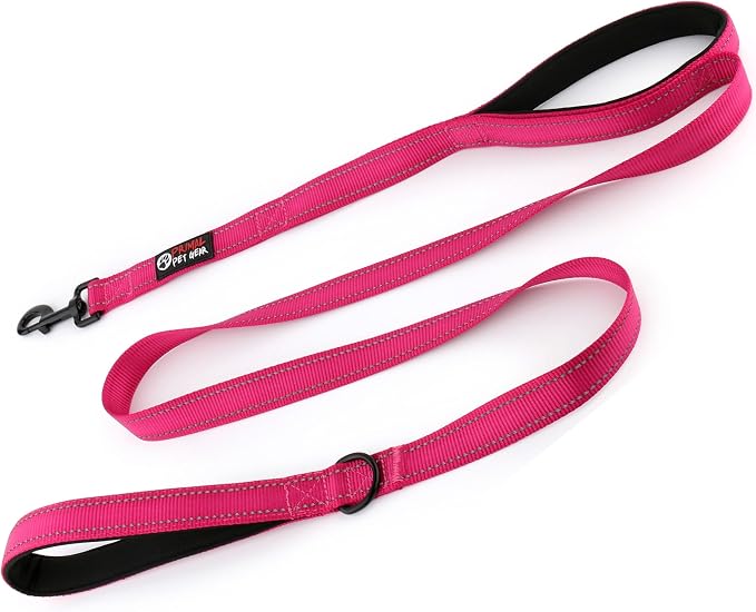 Dog Leash 6ft Long,Traffic Padded Two Handle,Heavy Duty,Reflective Double Handles Lead for Control Safety Training,Leashes for Large Dogs or Medium Dogs,Dual Handles Leads(Pink) - Image 9