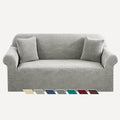 YEMYHOM Couch Cover Latest Jacquard Design High Stretch Sofa Covers for 2 Cushion Couch, Pet Dog Cat Proof Loveseat Slipcover Non Slip Elastic Furniture Protector (Medium, Begonia Leaf Light Grey) by YEMYHOM
