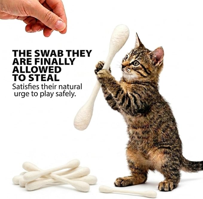Glaciart One Swabs Cat Toys with Catnip - 12 Pk | Durable for Chew, Cute Cat Toys Interactive Kitty for Boredom, Exercise, & Play | Filled w/Organic Catnip for Anxiety & as Digestive Aid | Gift Idea - Image 3