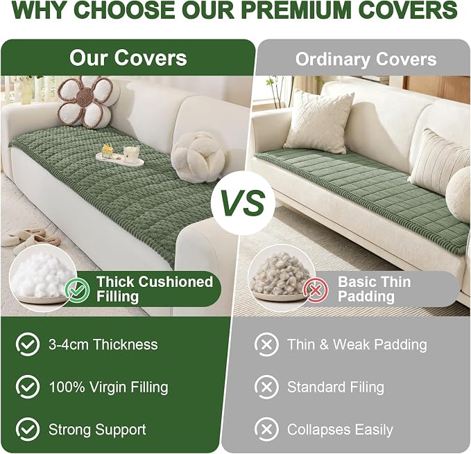 OstepDecor Couch Cover for Dogs, Washable Non Slip Sofa Cover for Pets | Soft Couch Covers for Sofa, Loveseat and Sectional, Furniture Protector Against Pet Hair & Dirt (27.6" x 27.6", Green) - Image 7