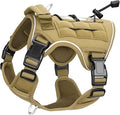 Heavy-Duty Tactical Dog Harness for Large Dogs, No Pull Adjustable Reflective Pet Vest with Molle System, K9 Military-Grade Control for Service Training, Outdoor & 10+ Breeds, Khaki, Small by Bruvoalon