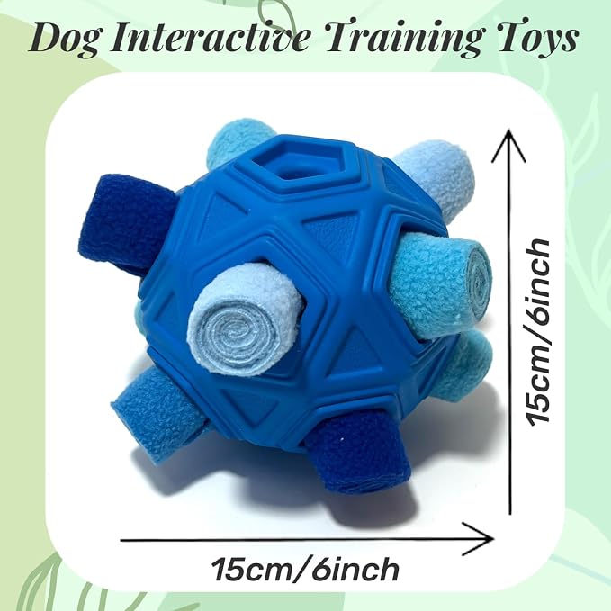 Interactive Snuffle Ball for Dog Toys Unbreakable Upgrade Ball Toy | Dog Puzzle Toys Foraging Snuffle Mat Puppy Dog Treat Dispenser Slow Feeder Toys for Small Medium Large Dog (Blue) - Image 4