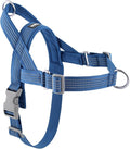 No Pull Dog Harness with Handle, Adjustable Soft Mesh Padded Vest | Reflective Walking Harness with Front Clip for Small Medium Large Dogs, Quick Fit No Escape for Training, Blue, L by Fortheloveofpets