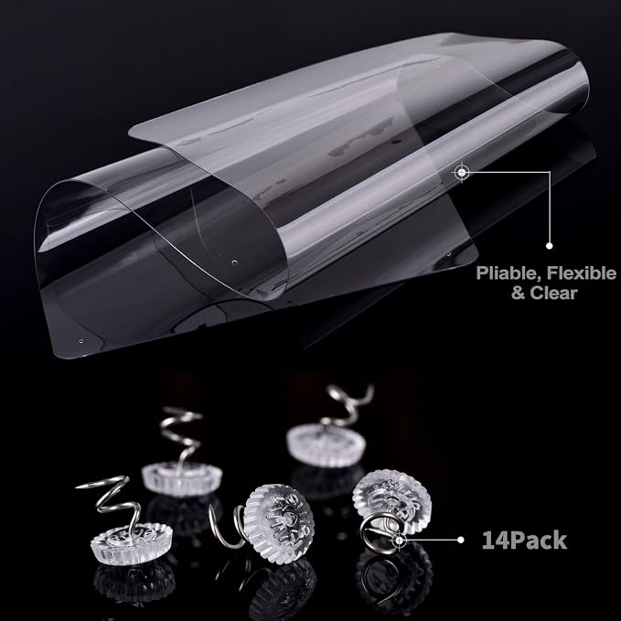 In hand Cat Scratch Furniture, 2PCS Clear Premium Heavy Duty Flexible Vinyl Protector Dog Cat Claw Guards with Pins No Adhesive, Stops Scratching Pets Furniture Protector - Image 2