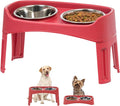 IRIS USA Elevated Dog Bowls, Dual Height 4.63" or 12.25" Made in USA, Black | Includes 2 Stainless Steel Bowls (64oz), Spill Guard, Height Adjustable, Non-Slip Feeder, Helps Reduce Neck Strain by IRISUSA