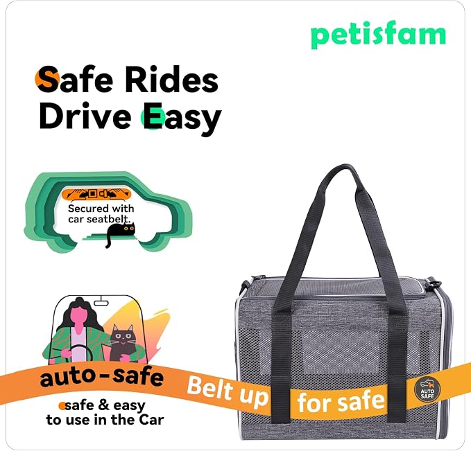 Soft Pet Carrier Bag for Cats and Puppy Under 20 lbs. Sturdy, Safe, Comfortable and Lightweight | 5+ Years & Still Perfect. Top Opening, Quik-in. Zip-to-Lock. Anti-Collapse - Image 3