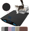 Small Cat Litter Mat, Double Layer Honeycomb Litter Box Mat | 20x14”, Reduces Litter Tracking, Waterproof, Non-Slip, Soft on Paws, Scratch Resistant, Easy to Clean, Black by Petinstinct