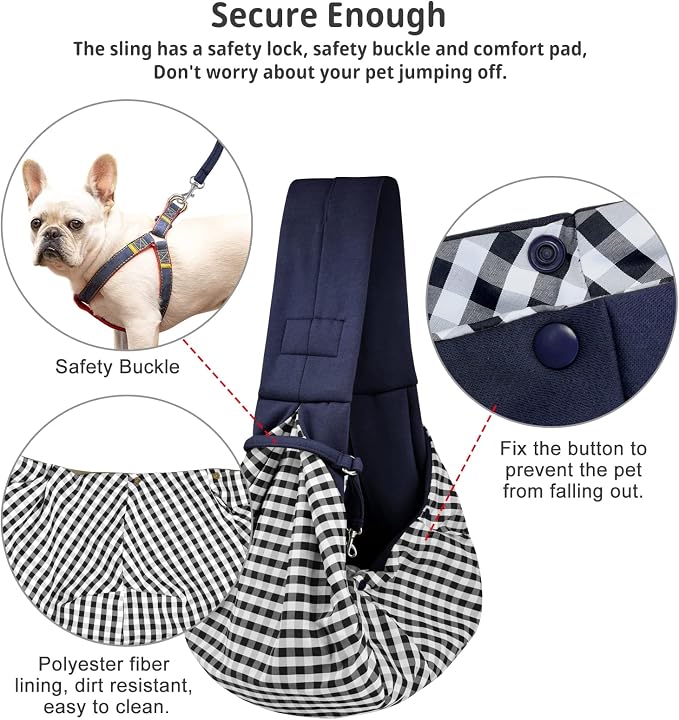 CUBY Dog and Cat Sling Carrier - Hands Free Reversible Pet Papoose Bag - Soft Pouch and Tote Design - Suitable for Puppy, Small Dogs Cats Outdoor - Image 8