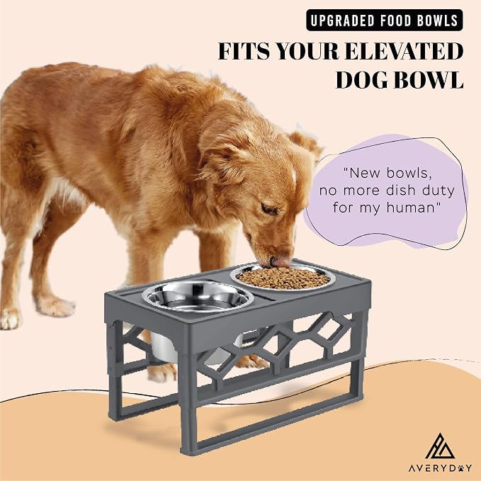 AVERYDAY 25oz Stainless Steel Dog Bowls Set, 2 Pack for Replacement Dogs Bowl Stand, 3.1 Cups Metal Dog Bowls, 6 Inch Small Medium Dogs Water Bowl for Raised Feeder with Opening 6.5-6.65" - Image 7