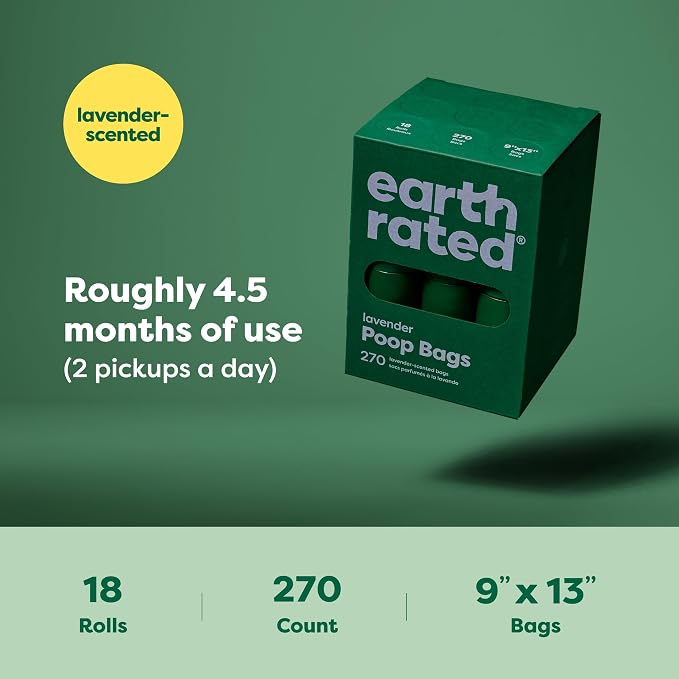 Earth Rated Dog Poop Bags on Refill Rolls, 270 Bags, Lavender | Guaranteed Leak Proof and Extra Thick Waste Bag Refill Rolls - Image 6