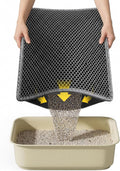 Cat Litter Mat, 15"X24", Waterproof, Easy to Clean (Black-1Pack) | Double-Layer Honeycomb for Effective Litter Trapping, Premium Durable EVA, Non-Slip, Paw-Friendly Soft Surface by Kaxionage