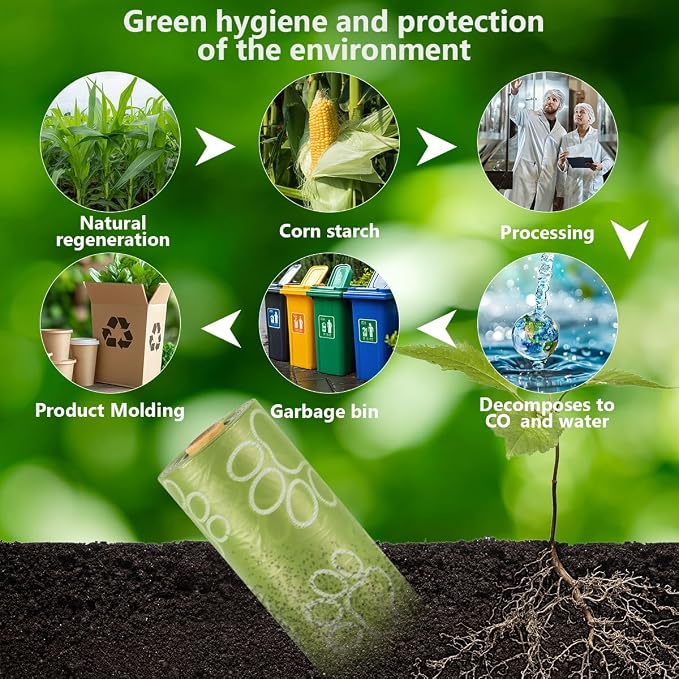Poop Bags Rolls 256 Count - 9x13 Inches Green Thickened Leakproof Lavender scent Poo Bags for Dogs, Eco-Friendly Pet Waste Bags for Walking,Travel,Home - Image 3