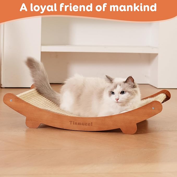 Sisal Cat Scratcher Bed, Beech Wood Cats Hammock,Cat Scratch Pad Indoor cat Toy,Durable Cat Scratching Post, Furniture Protector for Cats' Clawing and Play - Image 7