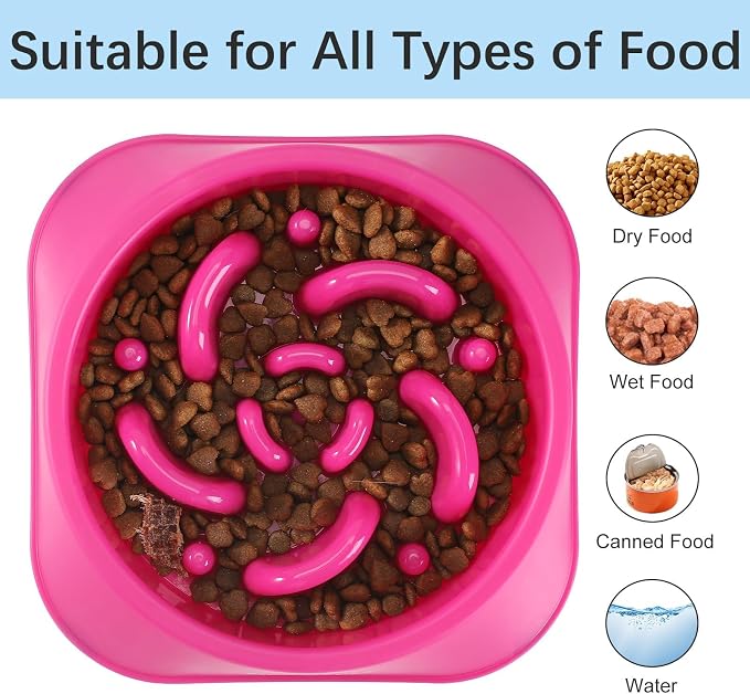 MateeyLife 2-Pack Slow Feeder Dog Bowls, 2 Cups, Dog Puzzle Feeder Bowl | Food-contact safe, dishwasher safe, non-slip base, maze design, for fast eaters, for dogs and cats, daily mealtimes - Image 6