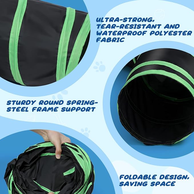 Upgraded Cat Tunnel Bone-Type, 4 Way Collapsible Cat Playhouse Pet Play Tunnel Tube with Storage Bag for Cats, Puppy, Rabbits, Ferret, Guinea Pig, Indoor and Outdoor Use - Image 3