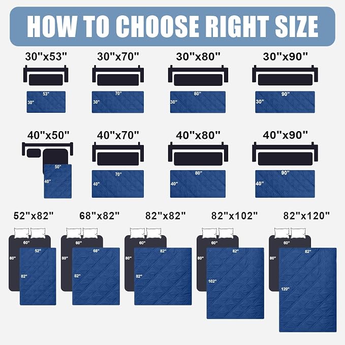 Smiry Waterproof Reversible Pet Couch Covers for Dogs | Pet Friendly, Soft Fabric, Washable Sofa Furniture Protector for Dogs Cat Kids, Checkered (30"x80", Navy/Blue) - Image 6