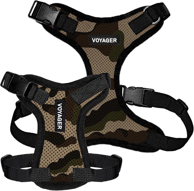 Voyager Step-in Lock Dog Harness - Army/Black Trim, Medium | 17 - 21" in Chest, Adjustable, Breathable Air Mesh, Lightweight for Daily Walks, Strong Clips, Heavy Duty D-Ring - Image 6