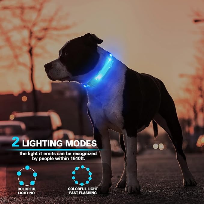 2 Pack LED Light for Dog Leash Harness, Light Up Dog Collar with Nylon Stickers, Waterproof Glow Light Easy to Attach to Collar Leash and Harness, Safety LED Light Up Band for Dogs at Night Walking - Image 3