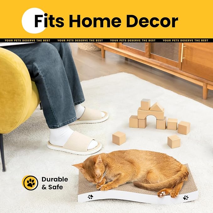 Cat Scratcher, Durable Scratch Pad, Corrugated Cardboard Scratching Board for Indoor Cats, Heavy Duty, Double-Sided Usability, Recyclable, with Catnip, Large, 2 Pack - Image 8