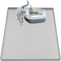 Cat Litter Mat for Litter Box, Silicone Large Cat Litter Trapping Mat - 31x22 in, Waterproof & Non-Slip, Durable & Easy Clean, Light Gray by Jacooxi