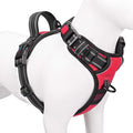 No Pull Dog Harnesses for Small Dogs Reflective Adjustable | Front Clip Vest with Handle 2 Metal Rings 3 Buckles [Easy to Put on & Take off](S, Red) by PHOEPET