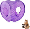 Andiker Cat Tent, 3 Holes Safe and Strong Cute Cats Tunnel Collapsible Easy to Carry Cat House for Indoor Cats Kittens Hiding Playing Training Sleeping (Square Purple) by Andiker-ServingforYou
