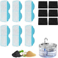 WEPIOU 12 Pack Cat Water Fountain Filters for 95oz/2.8L Glass pet Fountain | 6 Filters&6 Sponges,Multi-Stage Replacement Filters, Package Amount for 2-3 Months by WEPOIUCatFountain