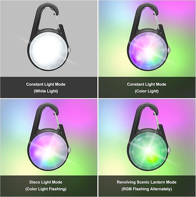 Dog Collar Light, 4 Modes Dog Lights for Night Walking, Rechargeable LED Pet Collar Light for Nighttime Clip on, IP68 Waterproof Pet Walking Accessories-2 Pack(Black) - Image 2