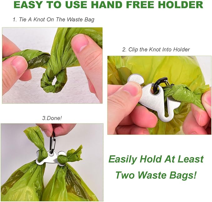Dog Waste Bag Dispenser Pet Poop Bags Holder for Doggie Waste Bags Dispensers Soft Fabric Zipper Small Doggy Puppy Pouch for Leash Accessory Attachment with Carrier,Green - Image 6