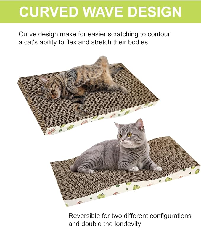 6 Pack Cat Scratching Board, Double-Sided Usability, with Catnip | Corrugate Cat Scratcher for Indoor Cats, Cat Scratch Pad with Premium Scratch Textures Design, Cardboard Cat Scratcher, 6pcs - Image 4