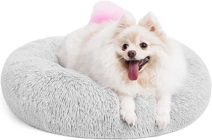 MIXJOY Orthopedic Dog Bed Comfortable Donut Cuddler Round Pet Beds Ultra Soft Washable Dog and Cat Cushion (20''/23''/30'') (23'', Grey) by MIXJOY