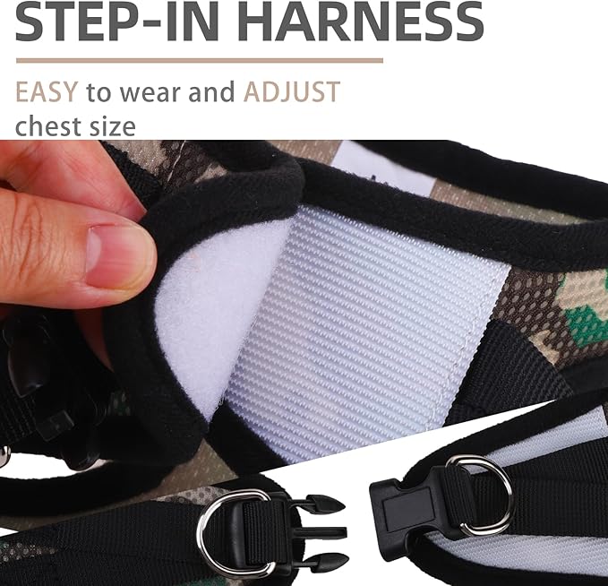 PUPTECK Dog Harness, Collar and Leash Set No Pull for Small Medium Sized | Soft Mesh Puppy Step-in Escape Proof Reflective No Choke Pet Cat Adjustable Walking Vest - Image 3