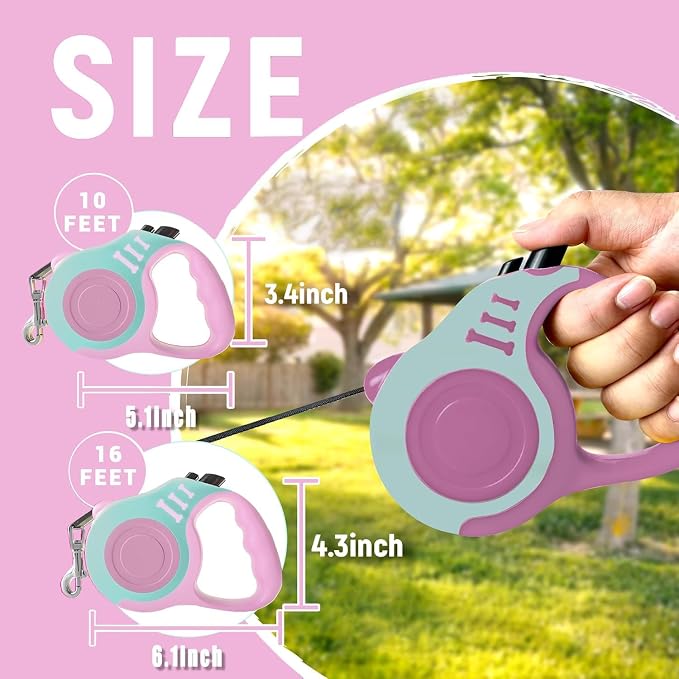 Retractable Dog Leash Automatic Telescopic Tractor Dog Tape | Pet Tape 10/16 FT Durable and Convenient, with Non-Slip Handle, Suitable for Small and Medium-Sized Dogs - Image 2