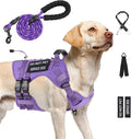 No Pull Tactical Dog Harness for Large Dogs, Service Dog Vest, L, Purple | Tactical Dog Vest Harness and Leash Set, Adjustable Military Service Dog Harness with Handle for Medium Large Dogs by Yungaspy