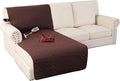 Turquoize 100% Waterproof Sofa Covers Chaise Lounge L Shape Sofa Protector Chaise Slip Cover Triple Non-Slip Sofa Slipcover for Sectional Couch Cover for Pets, Kids (Chaise, Brown) by Turquoize
