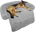 GGIB Calming Dog Bed Fluffy Plush Dog Mat for Furniture Protector with Removable Washable Cover for Large Medium Small Dogs and Cats (Large, Grey) by GGIB