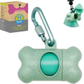 Dog Poop Pickup Bags Holder Dispenser with 1 Roll Random Color Leak-proof Scented Doggy Waste Bags and Carabiner with Safety Lock Plus Hook and Loop Fastener Never Loose on Leash Lead Again (Blue) by YUCHIYA