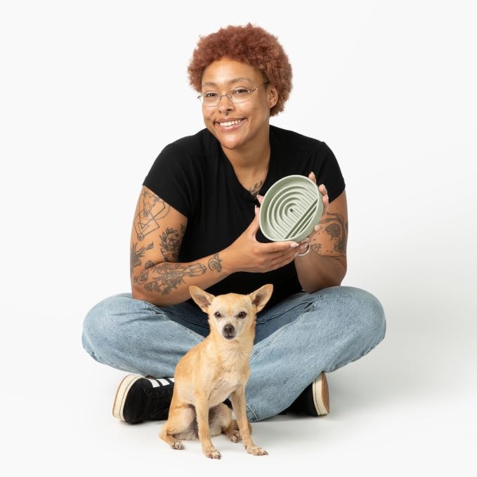Should We Go? Slow Feeder Dog Bowls - Small Size Silicone Slow Eating Dog Bowl for Puppies & Dogs with Suction Cup -Dishwasher-Safe, Lick Mat Design, Reduces Gulping, for All Breeds, 6”x1.25”- Sage - Image 4