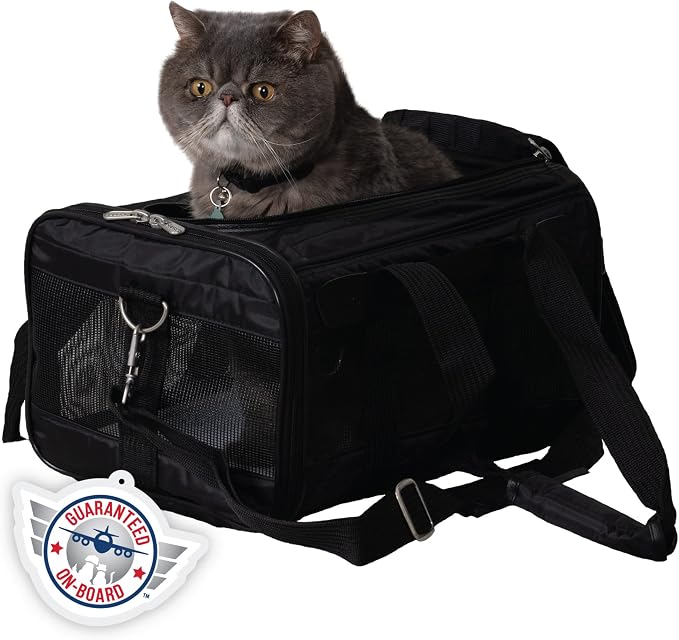 Sherpa Original Deluxe Travel Pet Carrier, Airline Approved & Guaranteed On Board - Black, Small by Sherpa