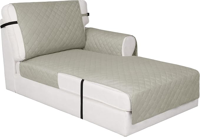 Easy-Going Reversible Couch Cover, Chaise Lounge, Beige/Beige | Machine Washable Slipcover For Dogs, Water Resistant Furniture Mat For Living Room, Non-Slip Sofa Cover, Pet Friendly by Easy-Going