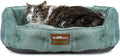 ClevaHome Cat Dog Bed for Small Pets up to 15lbs - Round Cat Beds for Indoor Cats, Machine Washable Comfortable Pet Bed for Puppy and Kitten with Non-Slip Bottom (Washed Green) by ClevaHome