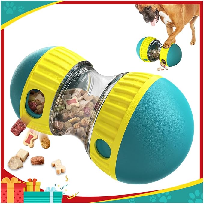 Mankoda Interactive Dog Puzzle Toy, Rolling Treat Dispenser Slow Feeder | Adjustable Kibble Outlet, Mental Stimulation, Reduces Fast Eating, Indoor Dog Enrichment Toy, BPA-Free, GRS Certified, Green by Mankoda