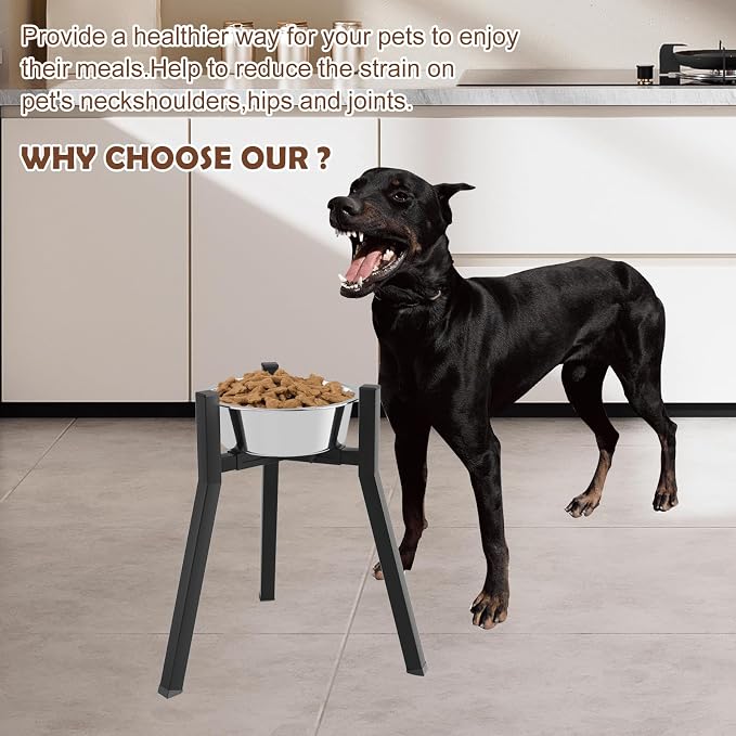 SHAINFUN Raised Dog Bowl Stand, Adjustable Width 8.3-12.6", Single Elevated Food Water Holder, Bowl Not Included - Image 6
