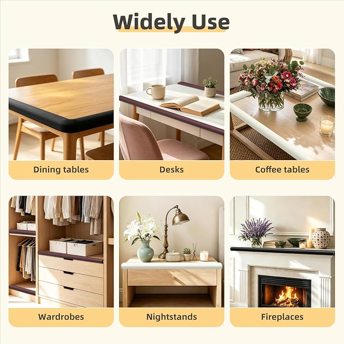 Corner Protector Baby, Baby Proofing Edge Corner Protector, Soft Foam White | Waterproof Foam Cushion with Adhesive Tape ,Corner Protector for Fireplace, Table, Stair, Cabinet (6.6ft Edge + 4 Corners) - Image 6