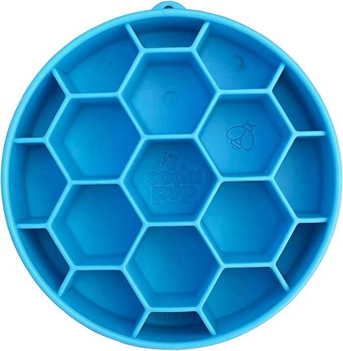 SodaPup Honeycomb Enrichment Bowl – Durable Enrichment Feeder Made in USA from Non-Toxic, Pet-Safe, Food Safe Material for Mental Stimulation, Slowing Down Eating, Healthy Digestion, & More by SodaPup