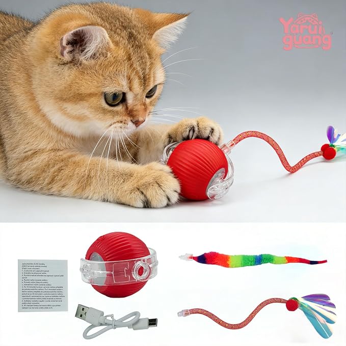 Interactive Cat Toy Ball, Smart Moving Pet Toy for Cats & Dogs | cat toys for indoor cats | speedy tail 2.0 cat toy|cat teaser toy|interactive motion activated cat toys| stimulating cat toys - Image 8