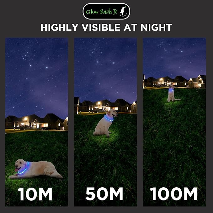 (2 Pack) 360 LED Light Up Dog Collar Rechargeable 3 Modes Pet Safety Lights Necklace for Night Walking TPU Reusable Universal Adjustable Cut to Fit Small, Med, Large (2 Pack Red+Green) - Image 5